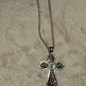 Silver Cross Pendant Necklace
